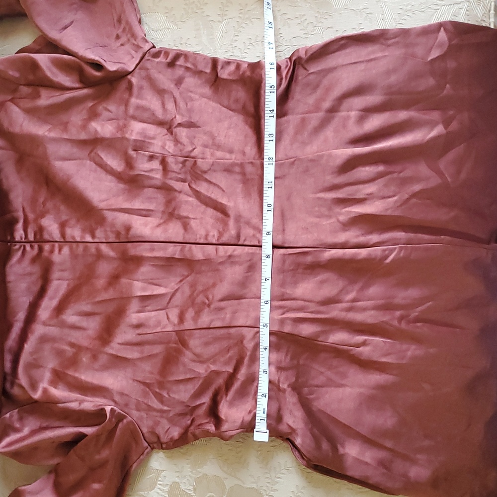 Lulus Satin Skort Romper/Bronze - Picture 14 of 16